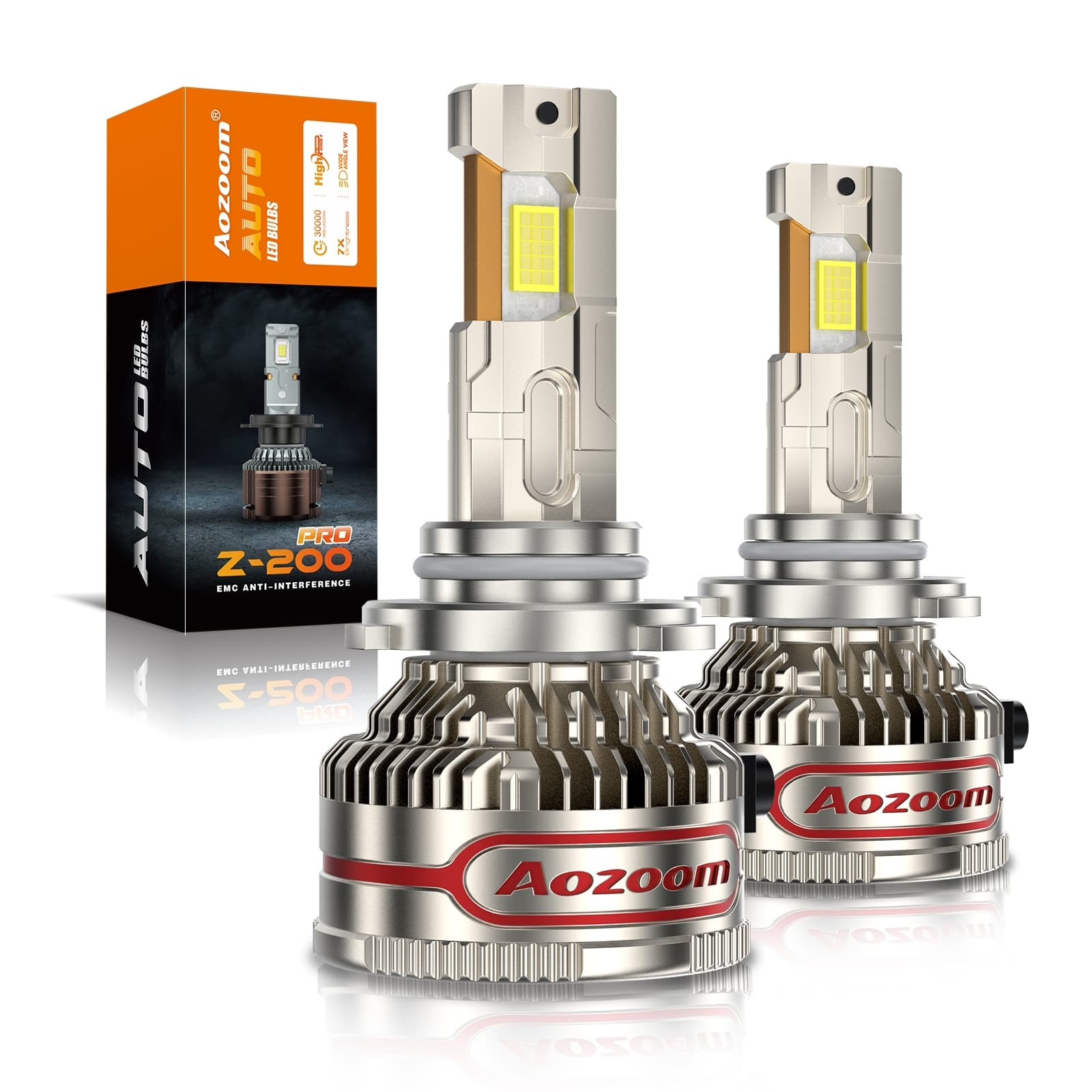 Aozoom Z-200 Pro Series 9006 LED Bulbs, Brightness 16000LM 150W thumbnail 1