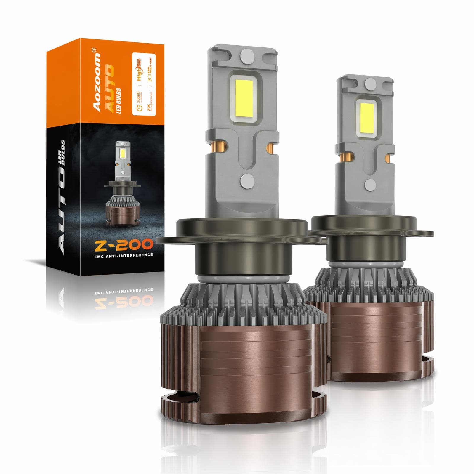 Aozoom Z-200 Series H7 LED Bulbs, Brightness 13000LM 130W thumbnail 1