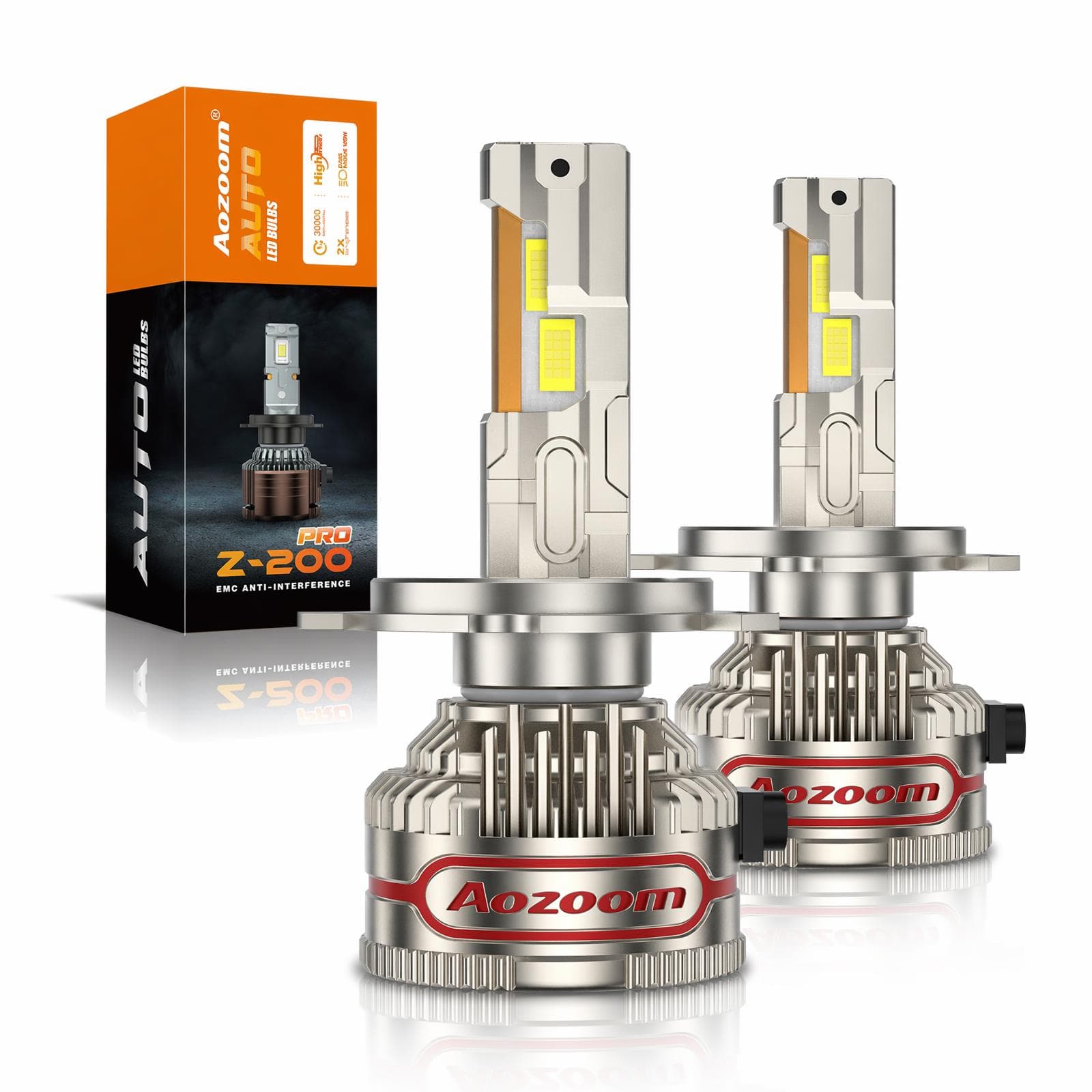 Aozoom Z-200 Pro Series H4 LED Bulbs, Brightness 16000LM 150W thumbnail 1