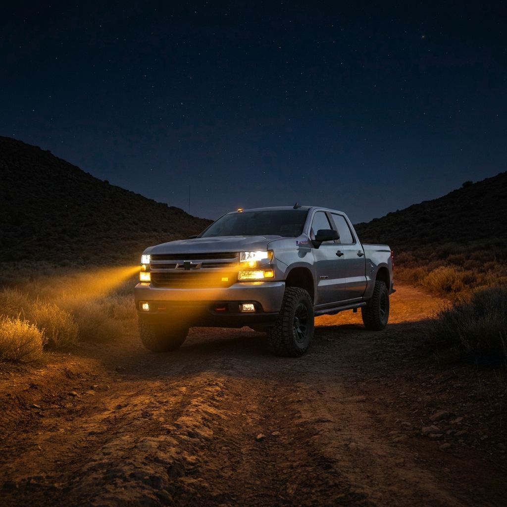 Chevrolet Silverado with fog lights
