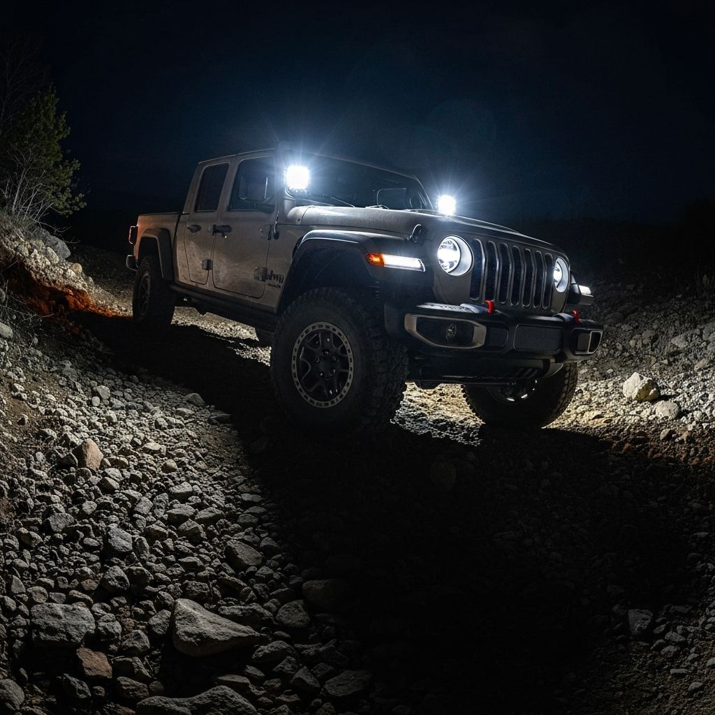 Jeep Gladiator with A-pillar pods