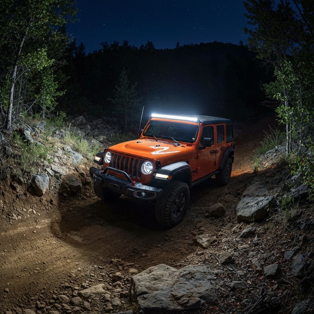 Jeep Wrangler with light bar